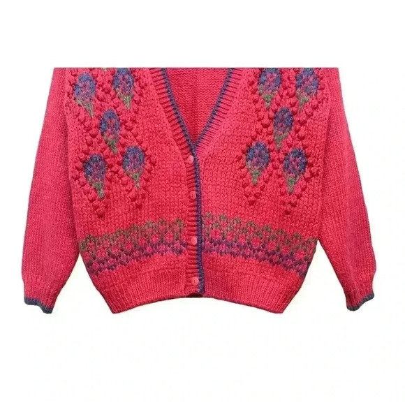 Vintage 80s 90s Grandpa Cardigan Sweater Size Large Classic Knit Ramie Argyle - Picture 6 of 12